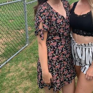 LOFT Black Floral Romper
